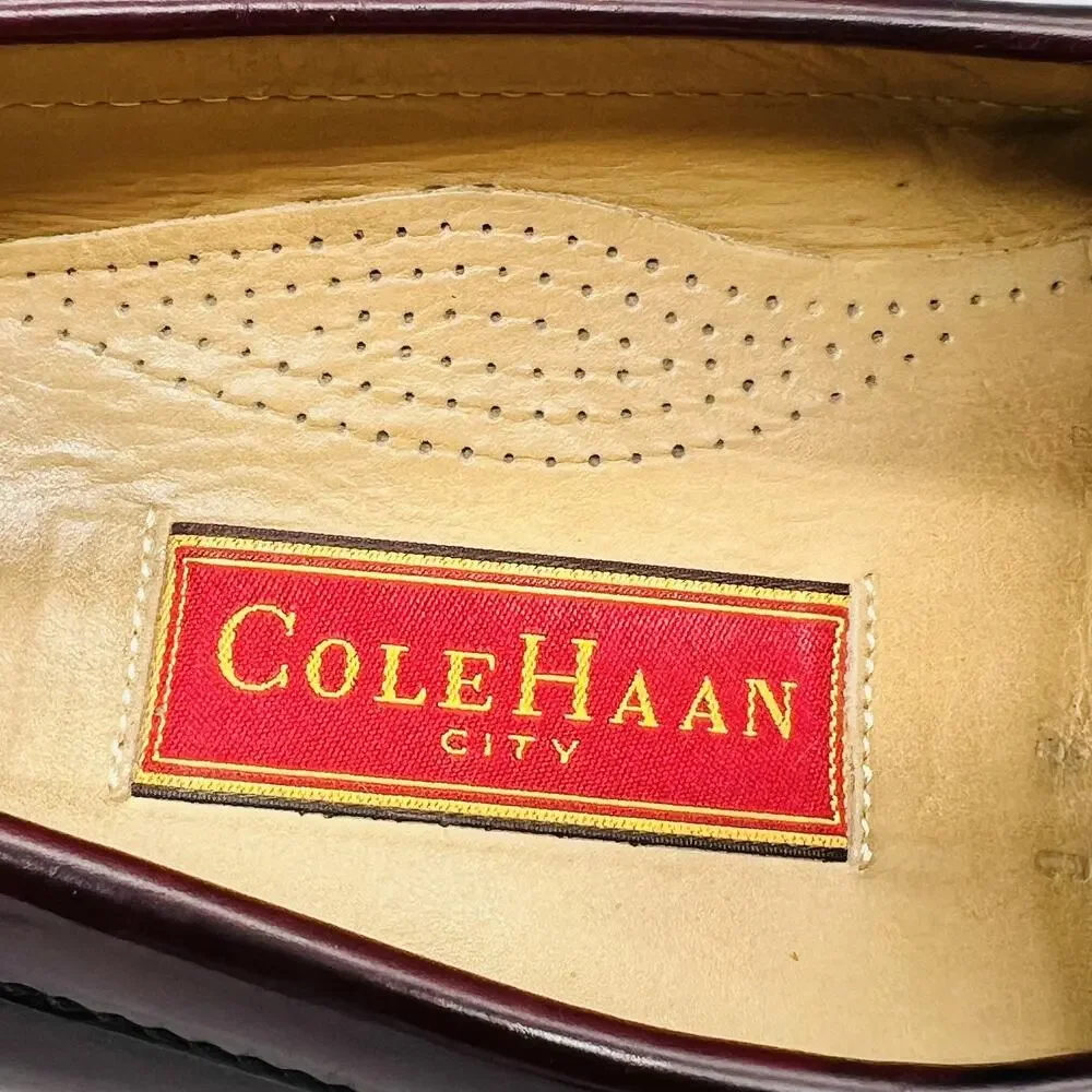 Cole Haan Shoes Mens 9.5 Brown Leather City Tassel Loafers Slip On Dress Classic